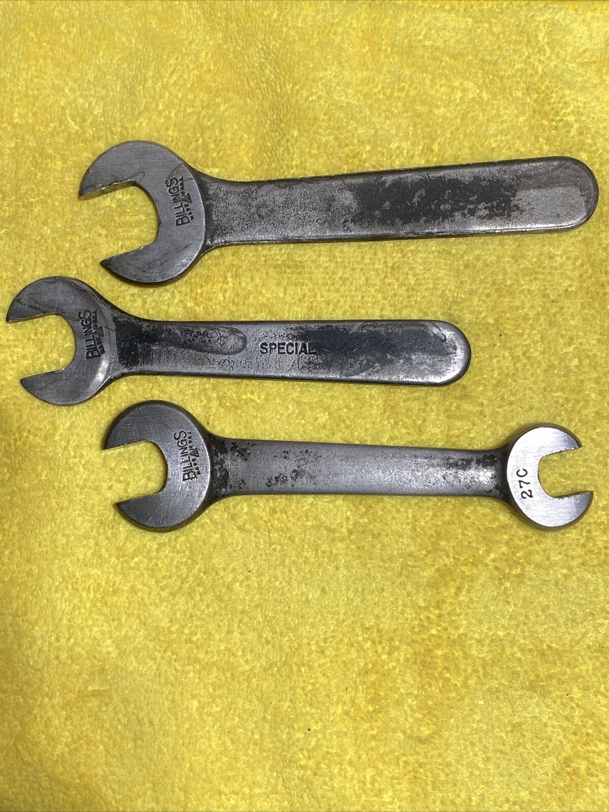 Lot of  3 Vintage Antique Billings Wrenches , 3/4, 11/16, 9/16, 7/8