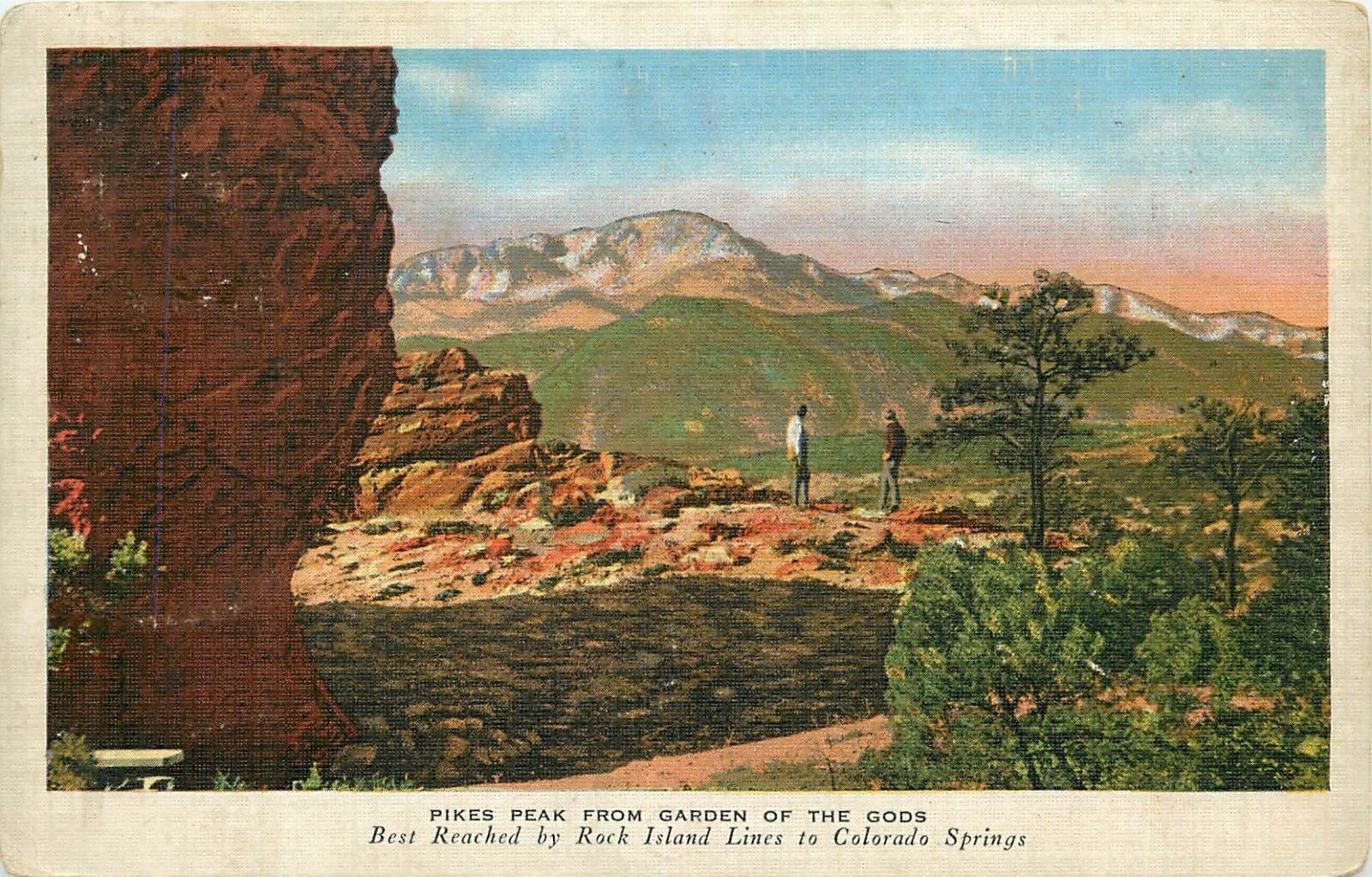 Pikes Peak Garden of the Gods Colorado CO pm 1936 Postcard