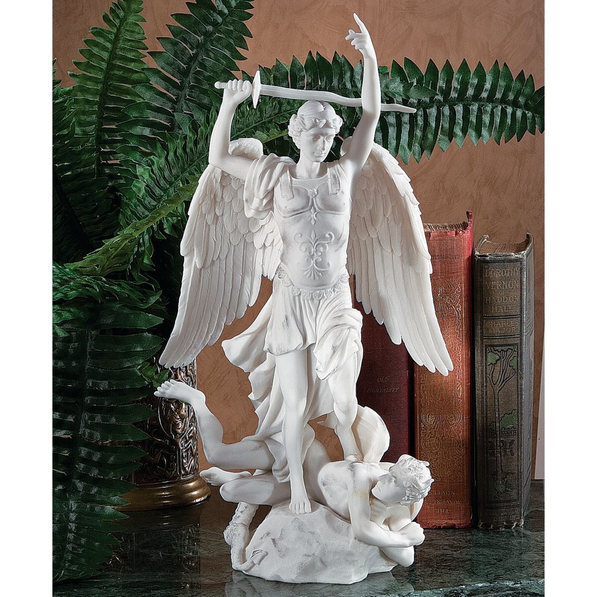 Fontaine Saint Michael Satan's Defeat Bonded Marble Sculpture Gallery Statue