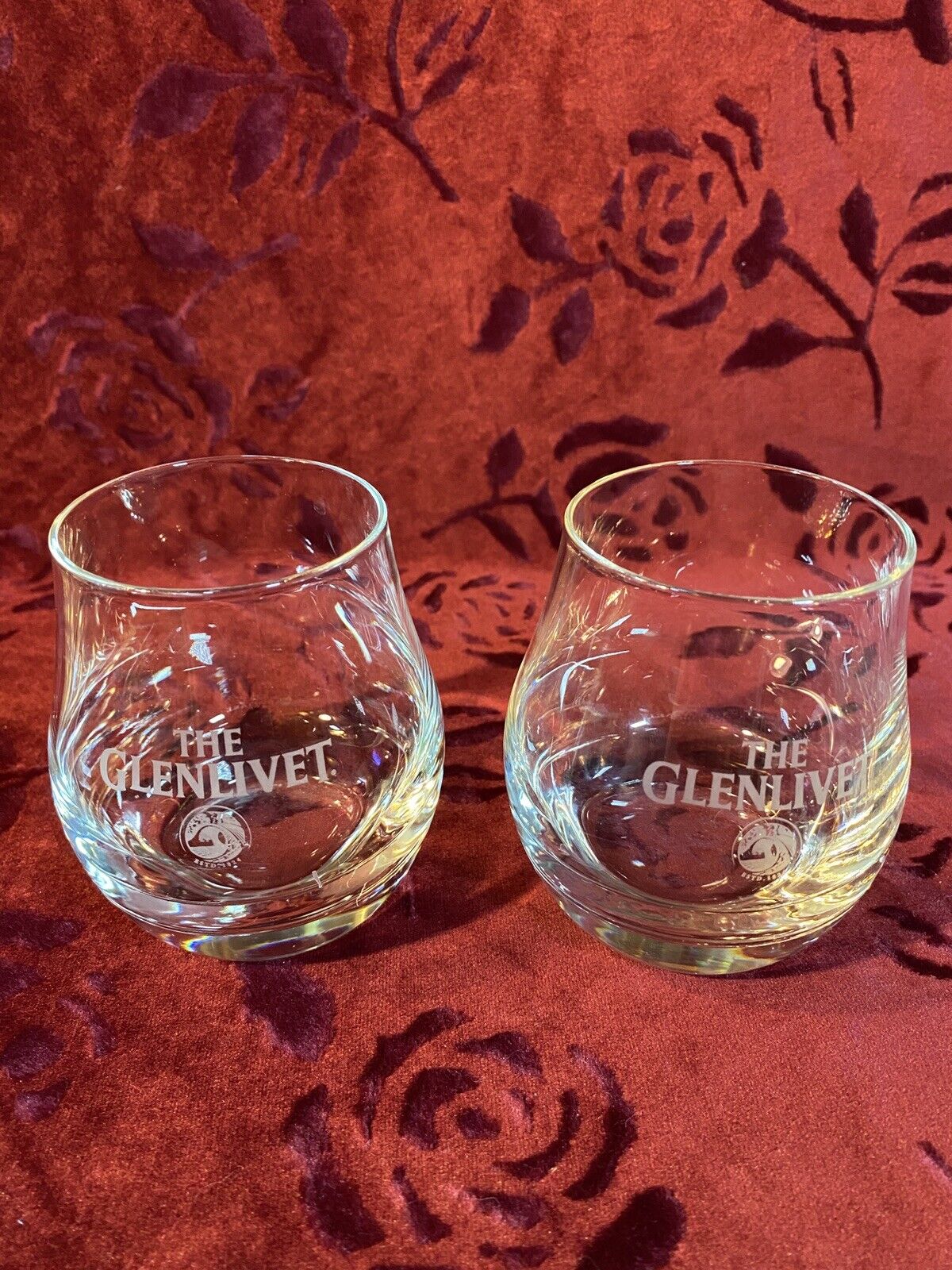 Set of 2 The Glenlivet Single Malt Scotch Whisky Glasses Whiskey Bourbon