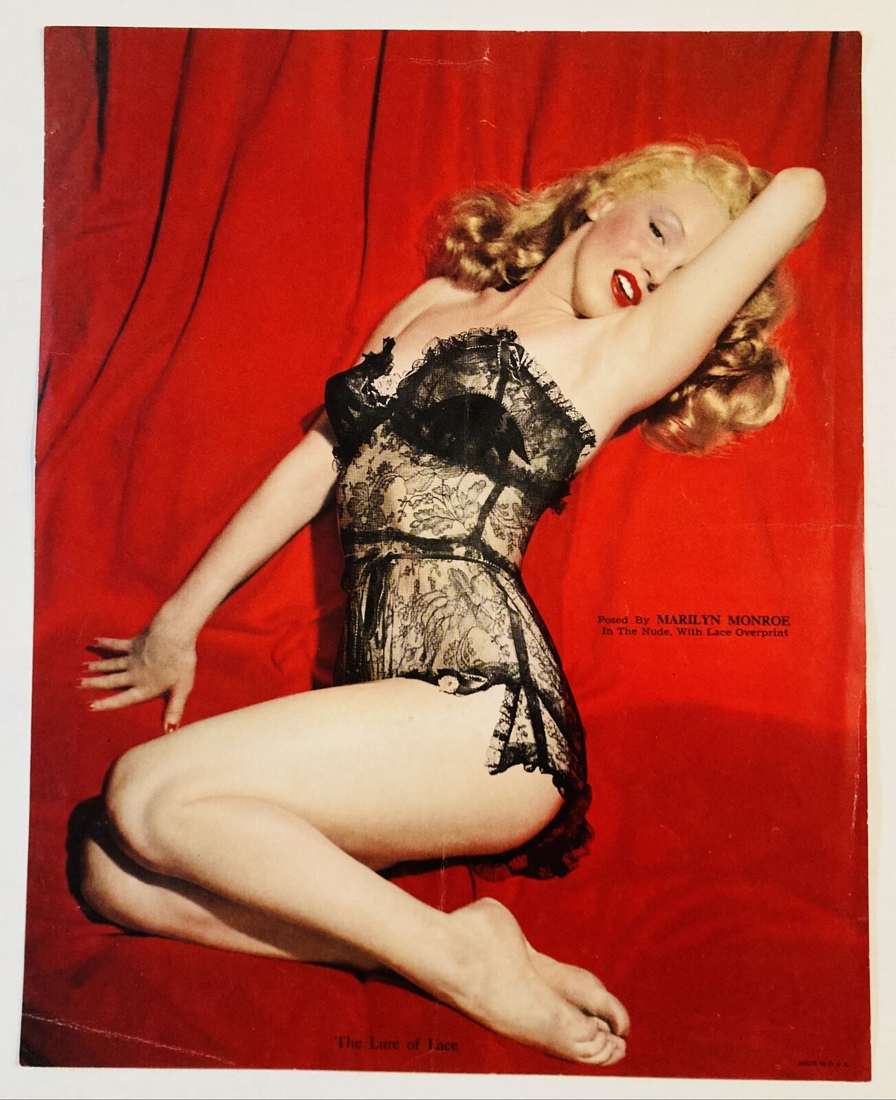 Marilyn Monroe 1953 Vintage Pinup Litho Tom Kelly Golden Dreams V6 Press Photo