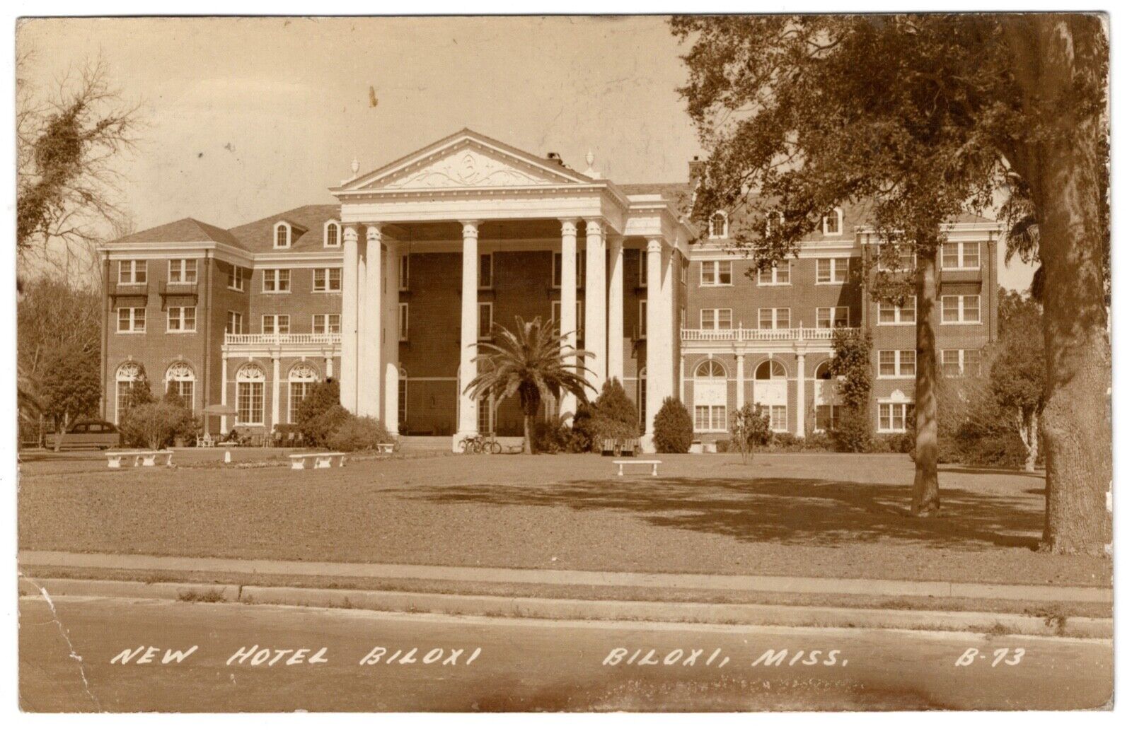 Postcard RPPC New Hotel Biloxi Mississippi MS Posted 1938