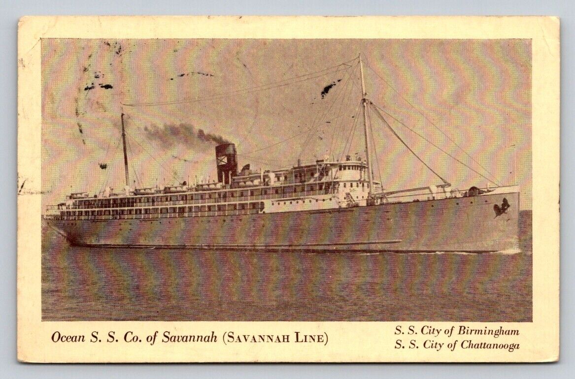c1940 SS City of Birmingham Chattanooga Ocean Steamship Co Savannah Line P135A