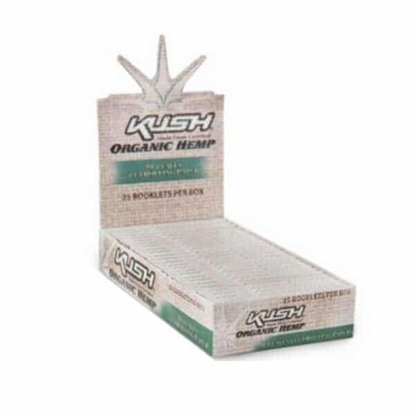 New Box of  25 Packs KUSH Organic Hemp 1 1/4 Rolling Papers Wholesale 