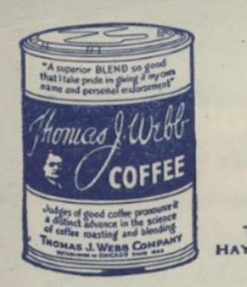 1928 CHICAGO IL THOMAS J. WEBB COMPANY COFFEE IMPORTERS ROASTERS STATEMENT 27-72