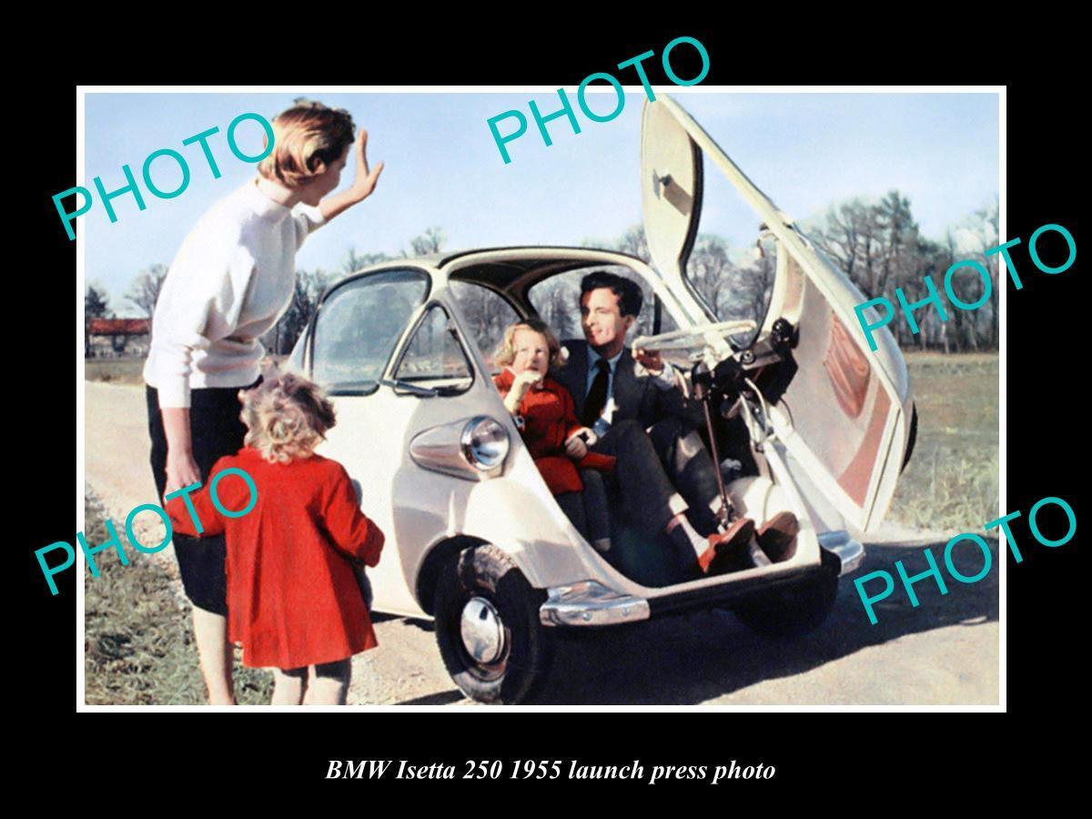 OLD POSTCARD SIZE PHOTO OF 1955 BMW ISETTA MICRO CAR LAUNCH PRESS PHOTO 2