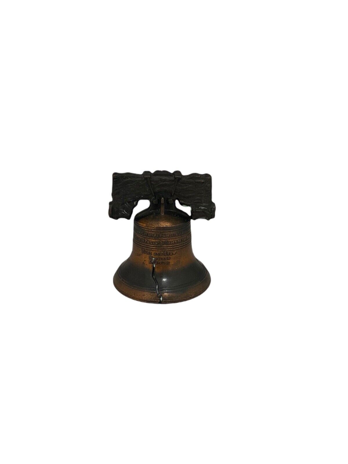Vintage Miniature Metal Liberty Bell Souvenir Replica 2.5 inches tall