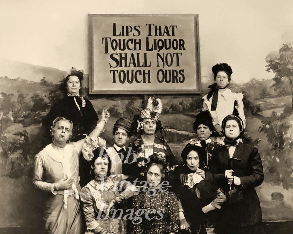 1913 Lips that Touch Liquor Prohibition Temperance photo Women's Lib Vintage 