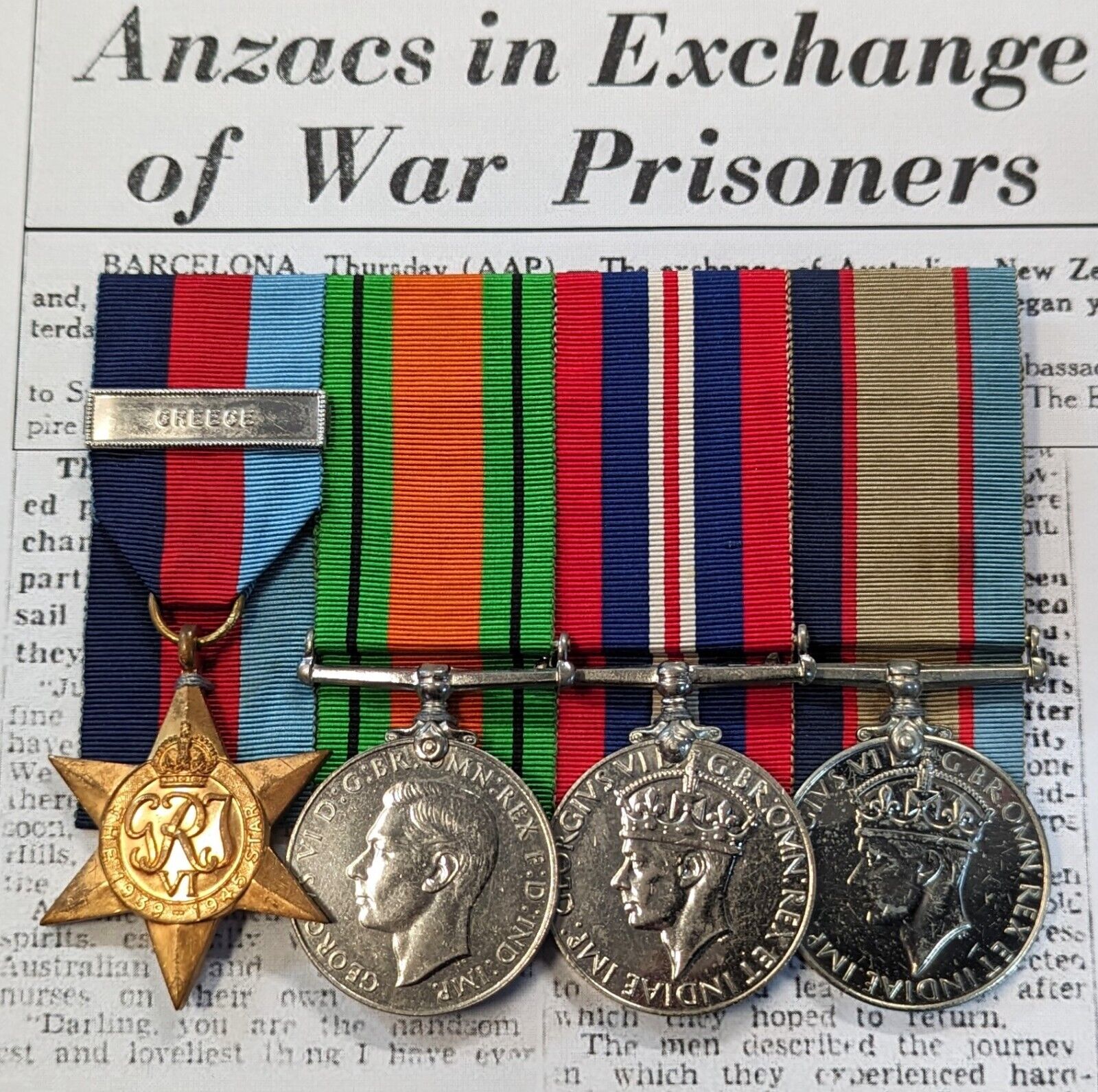 WW2 Australian POW Greece medals Westwater 2/5th General Hospital Prisoner War