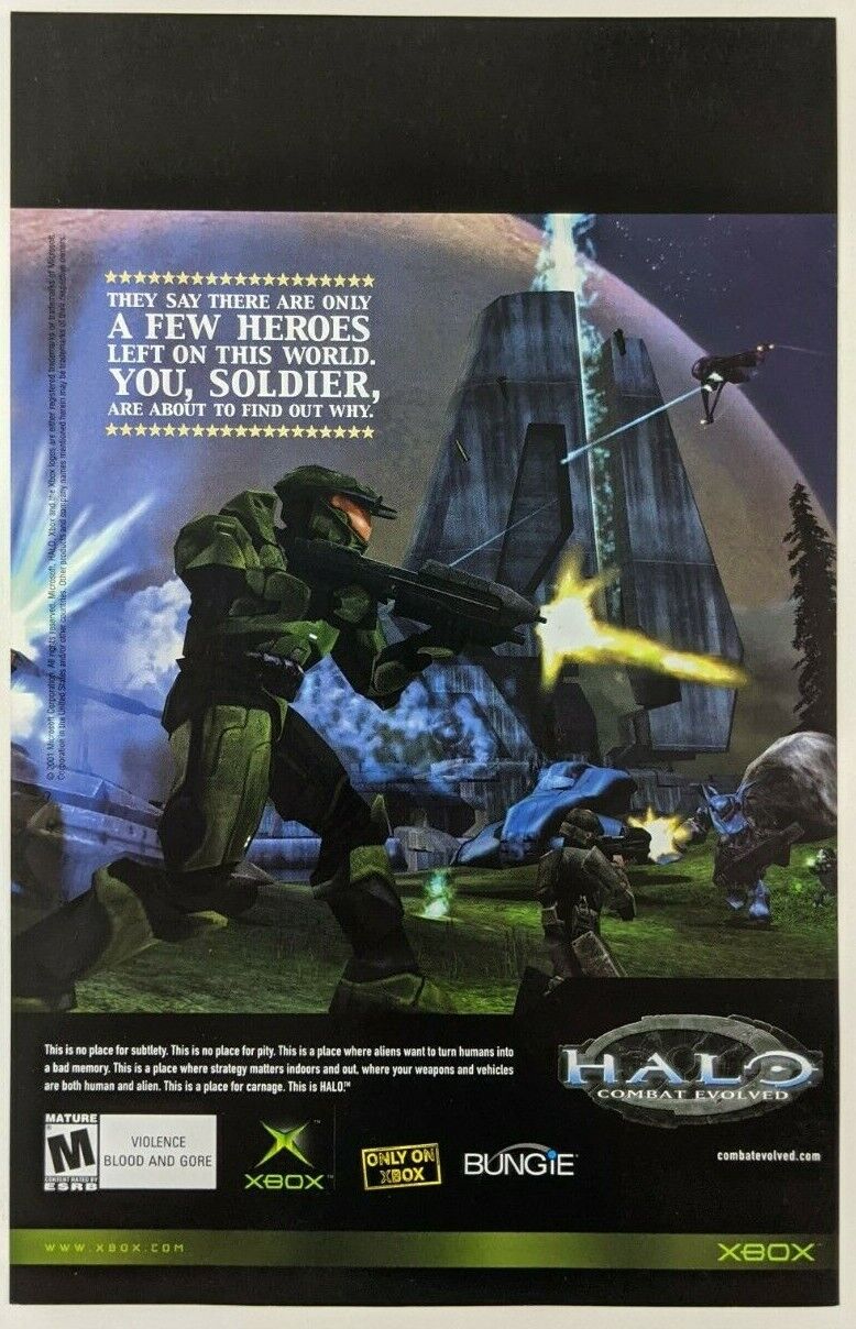Halo Combat Evolved Devil May Cry Print Ad Game Poster Art PROMO Original Xbox