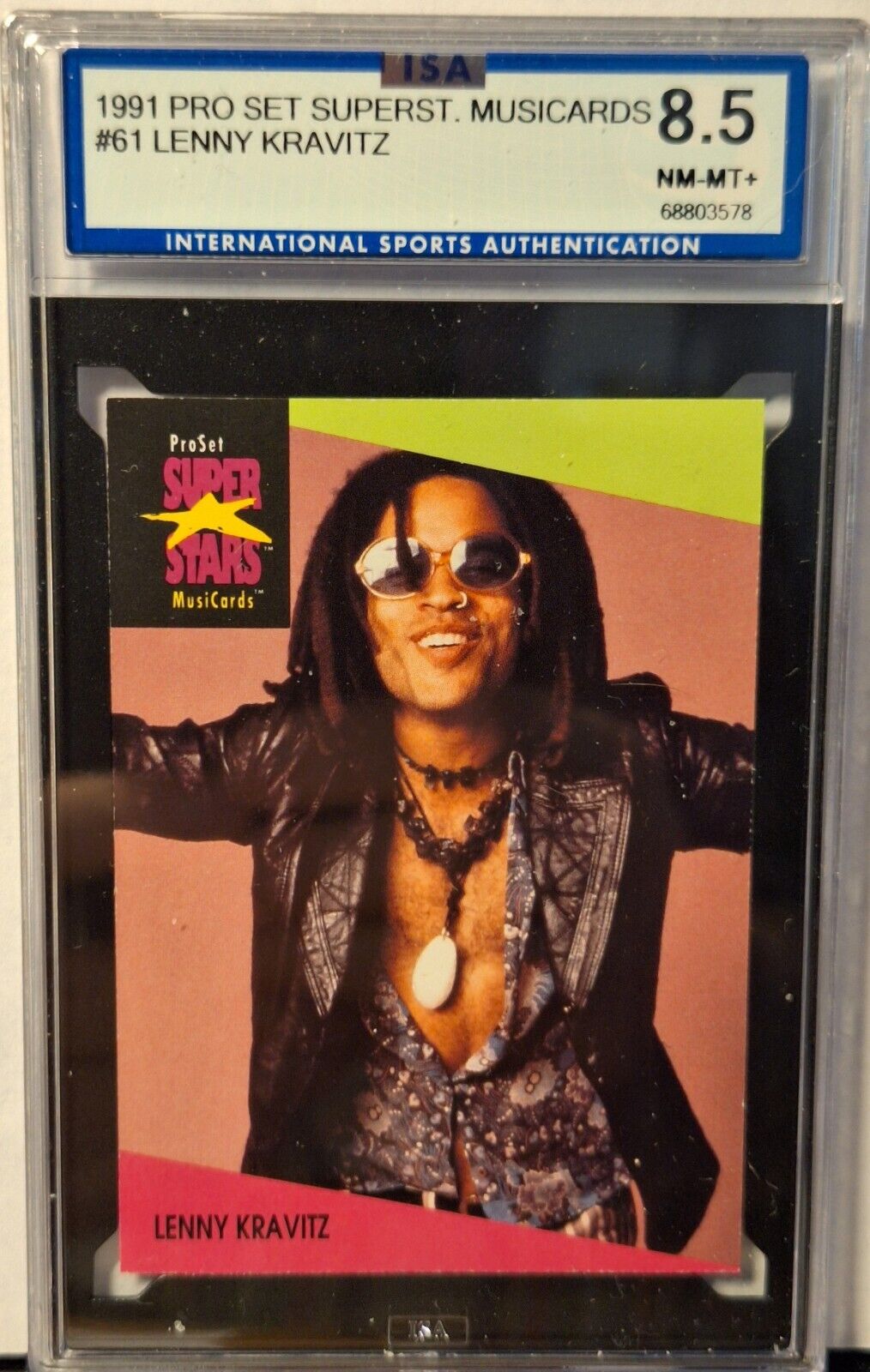 1991 Proset Superstars Lenny Kravitz ISA 8 Musicards #61 Card NEW Case