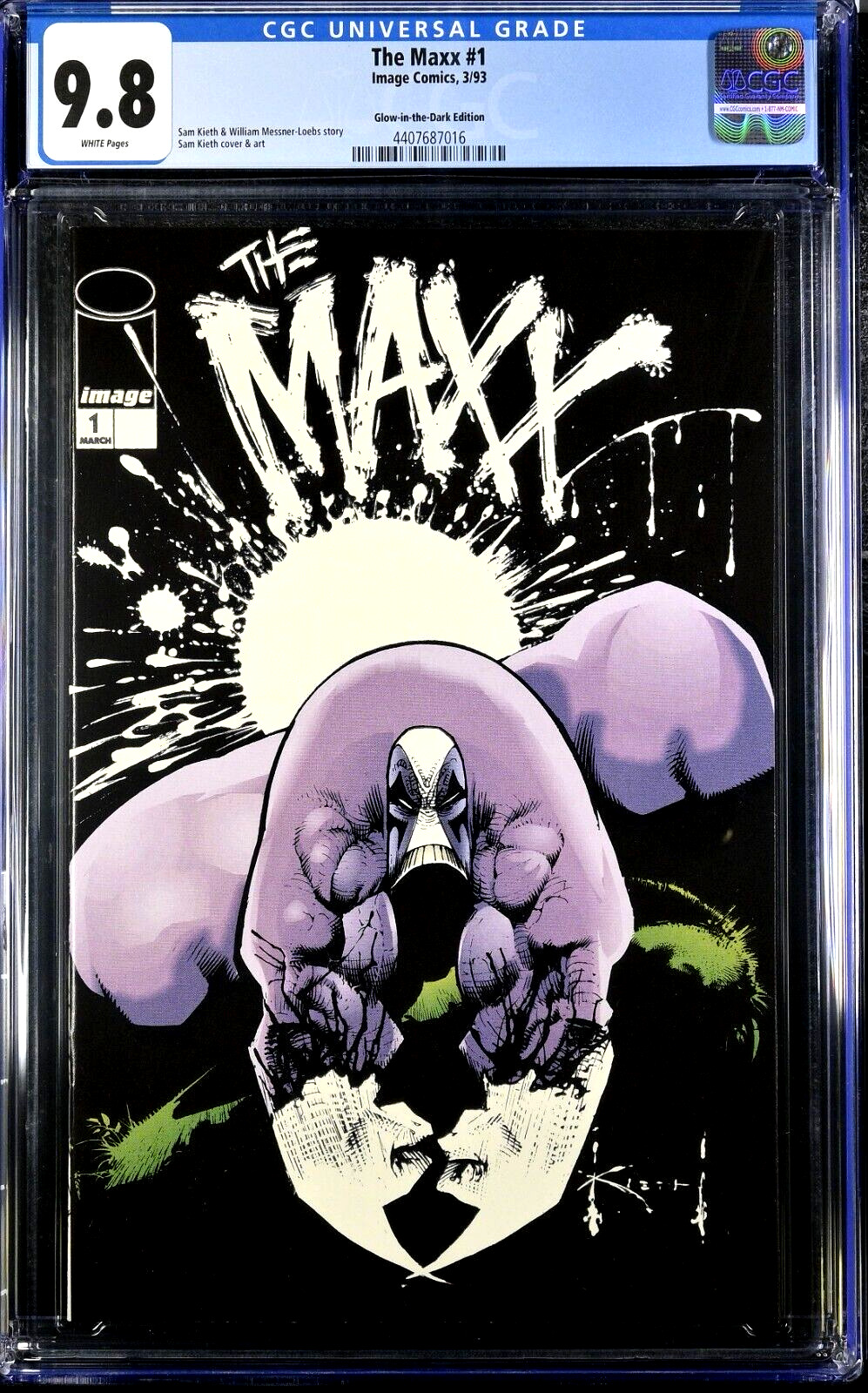 🔥THE MAXX #1~CGC 9.8~Image Comics~3/93~GLOW-IN-THE-DARK VARIANT~SAM KIETH~MOVIE