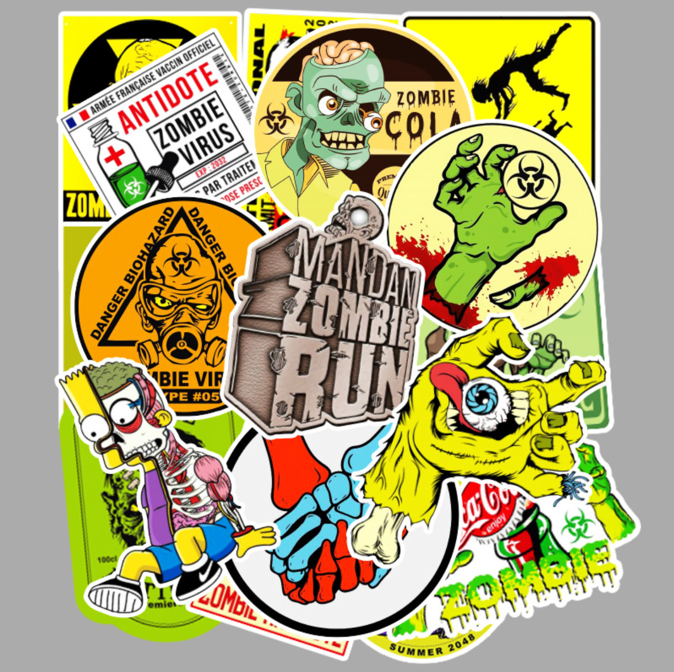 50 Pcs Stickers Zombie Skateboard Laptop Luggage Bomb Graffiti Car Phone Vinyl