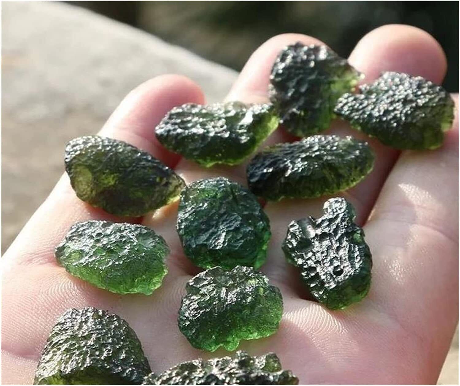 Natural Green Czech Moldavite Meteorite Necklace Pendant Chakra Healing 3-5 Gram