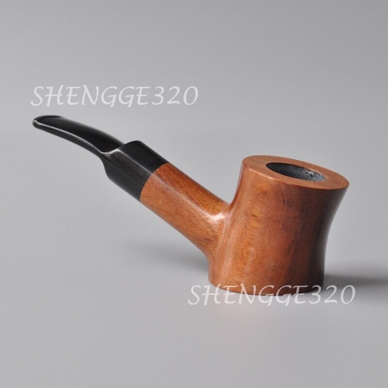 Portable Rosewood Wooden Tobacco Pipe Poker Cherrywood Smooth Surface Bent Stem
