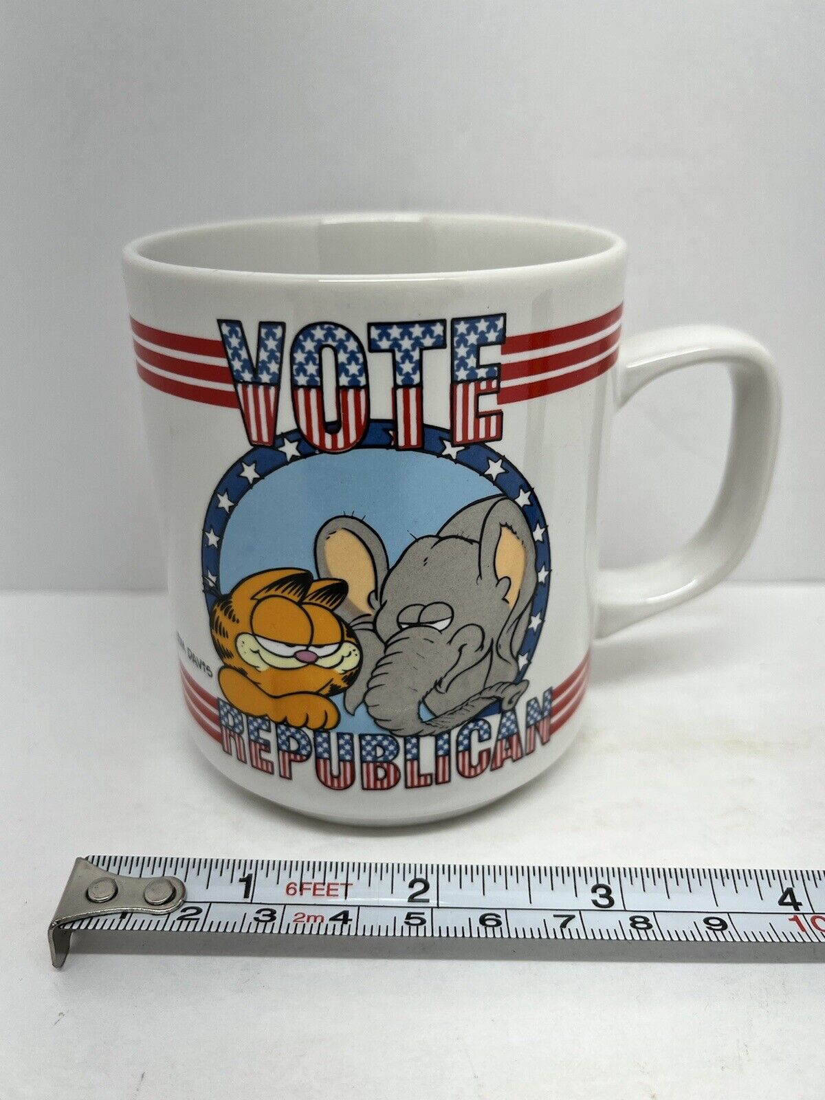 Vintage 1978 Garfield Coffee Mug Vote Republican Enesco Jim Davis
