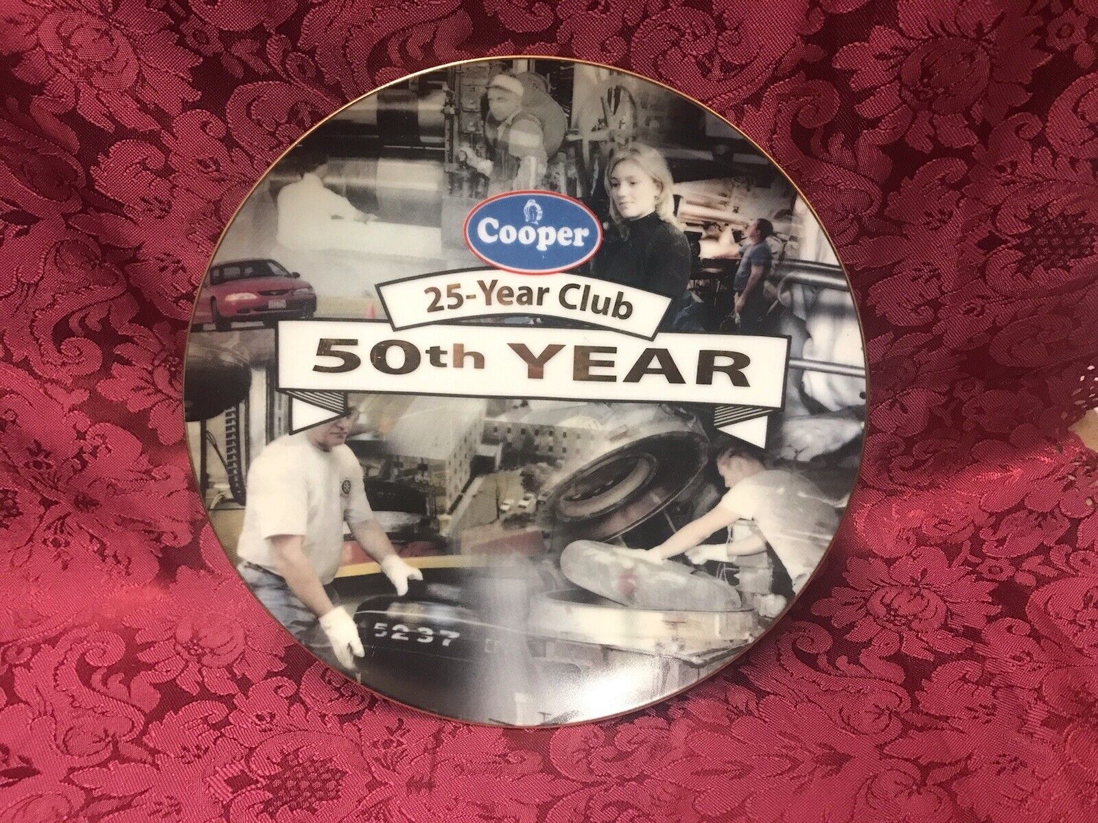 Cooper Tire & Rubber Co 2001 25 year Club employee plate Tires 50th Special Edit