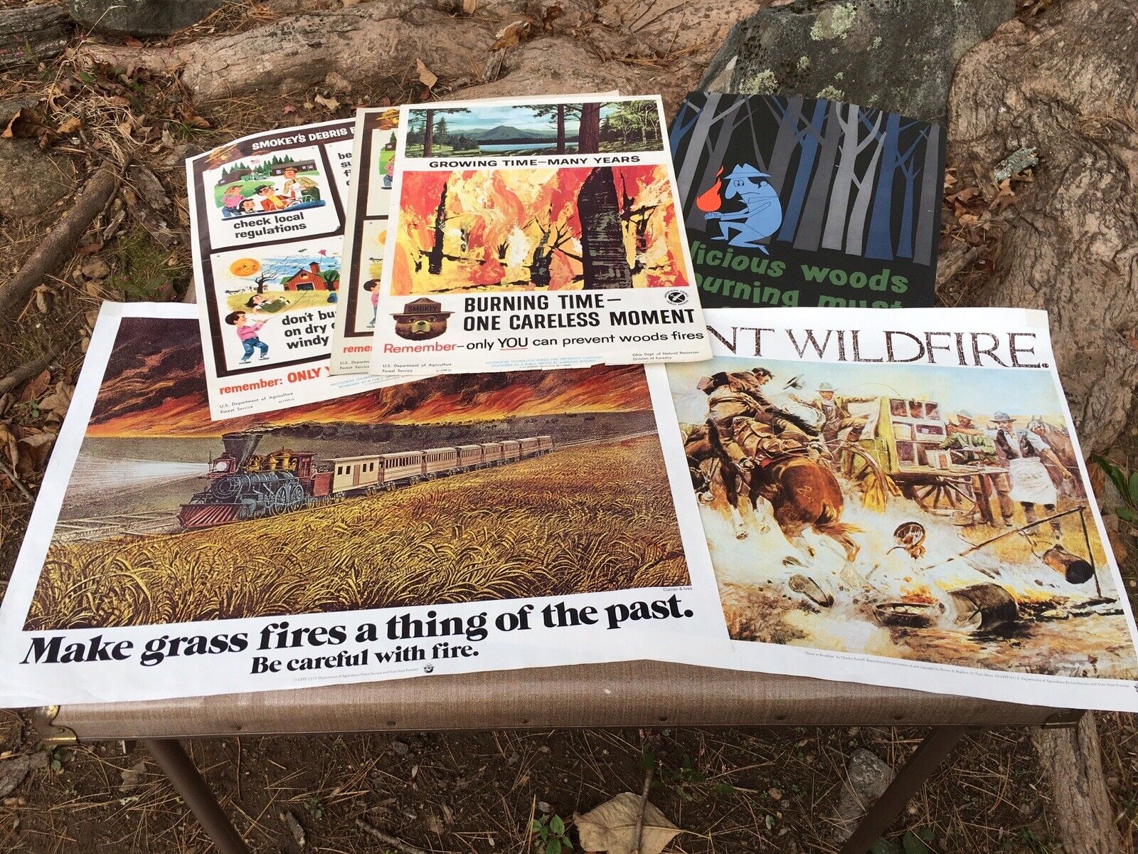 Collection Of Six Vintage Wildfire Prevention Posters Smokey The Bear And More
