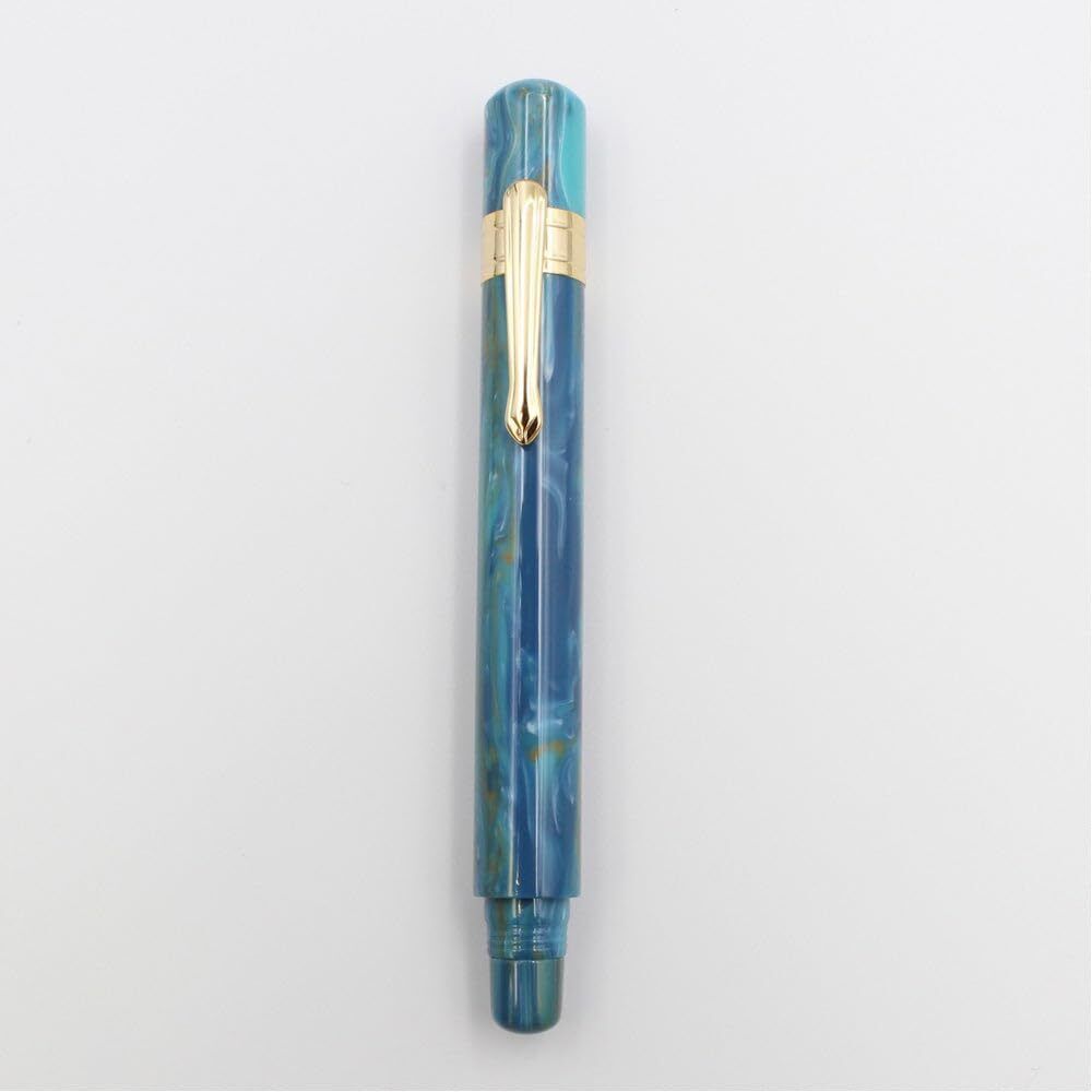 Nakabayashi TACCIA Urushi Fountain Pen Couvenant Blue Applatitite GT Middle Prin