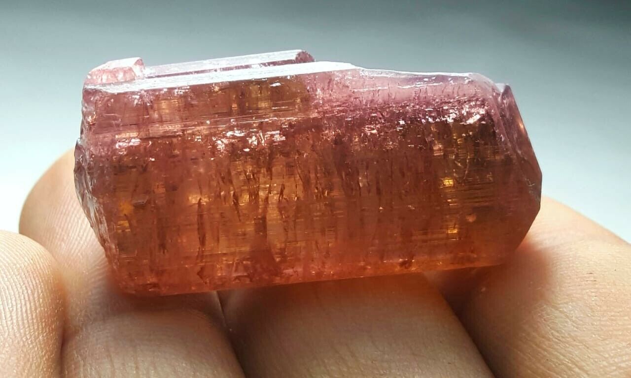 20 grams Peach color terminated tourmaline crystal 