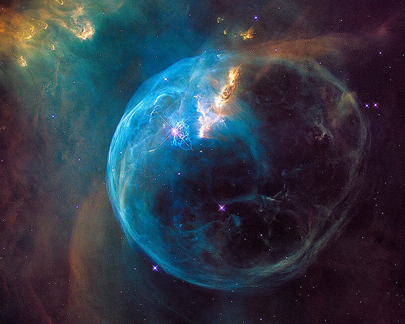 NASA HUBBLE SPACE TELESCOPE BUBBLE NEBULA 11x14 SILVER HALIDE PHOTO PRINT