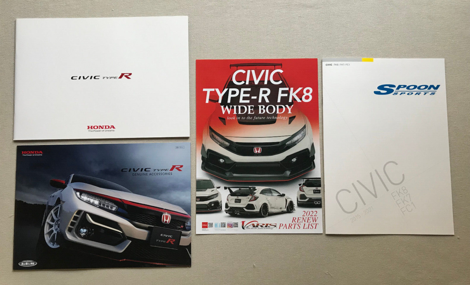 2021 Honda Civic Type R Brochure & Accessories & Spoon Sports Catalog Varis Set