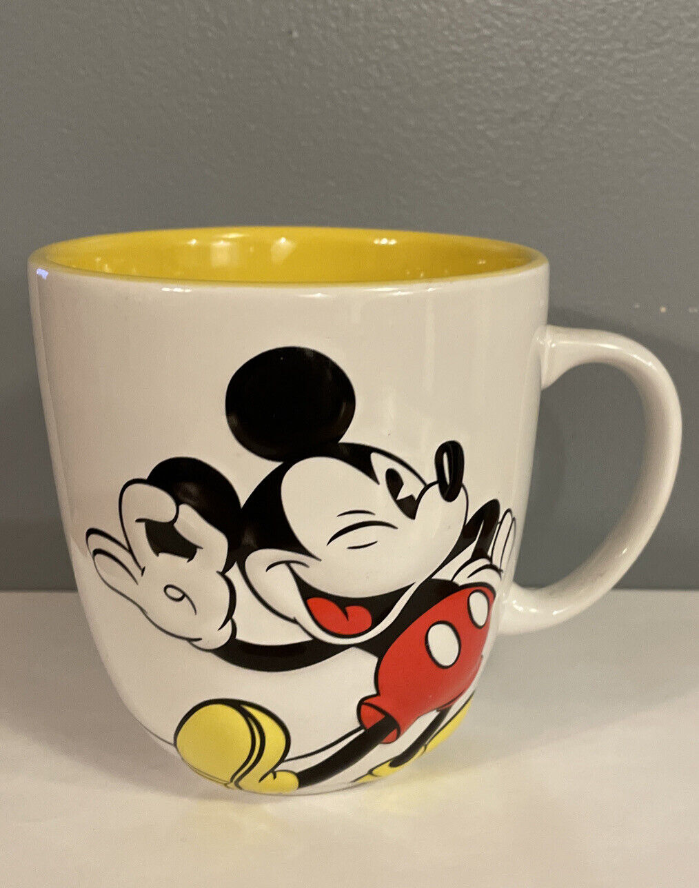 Mickey Mouse OK Coffee Tea Mug Ceramic 16 oz Disney Store Vintage L11