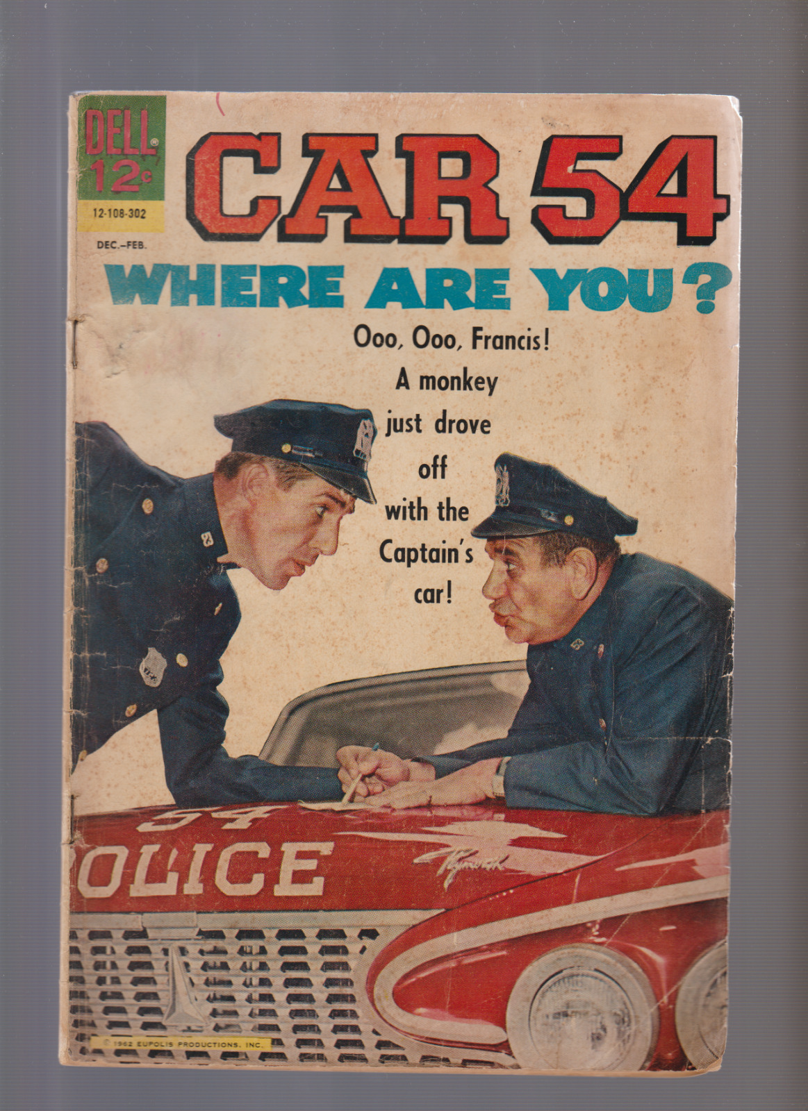 Car 54 Where Are You? #4 (1963) FIRST PRINT W/ DARK LOGO Fred Gwynne photo cover