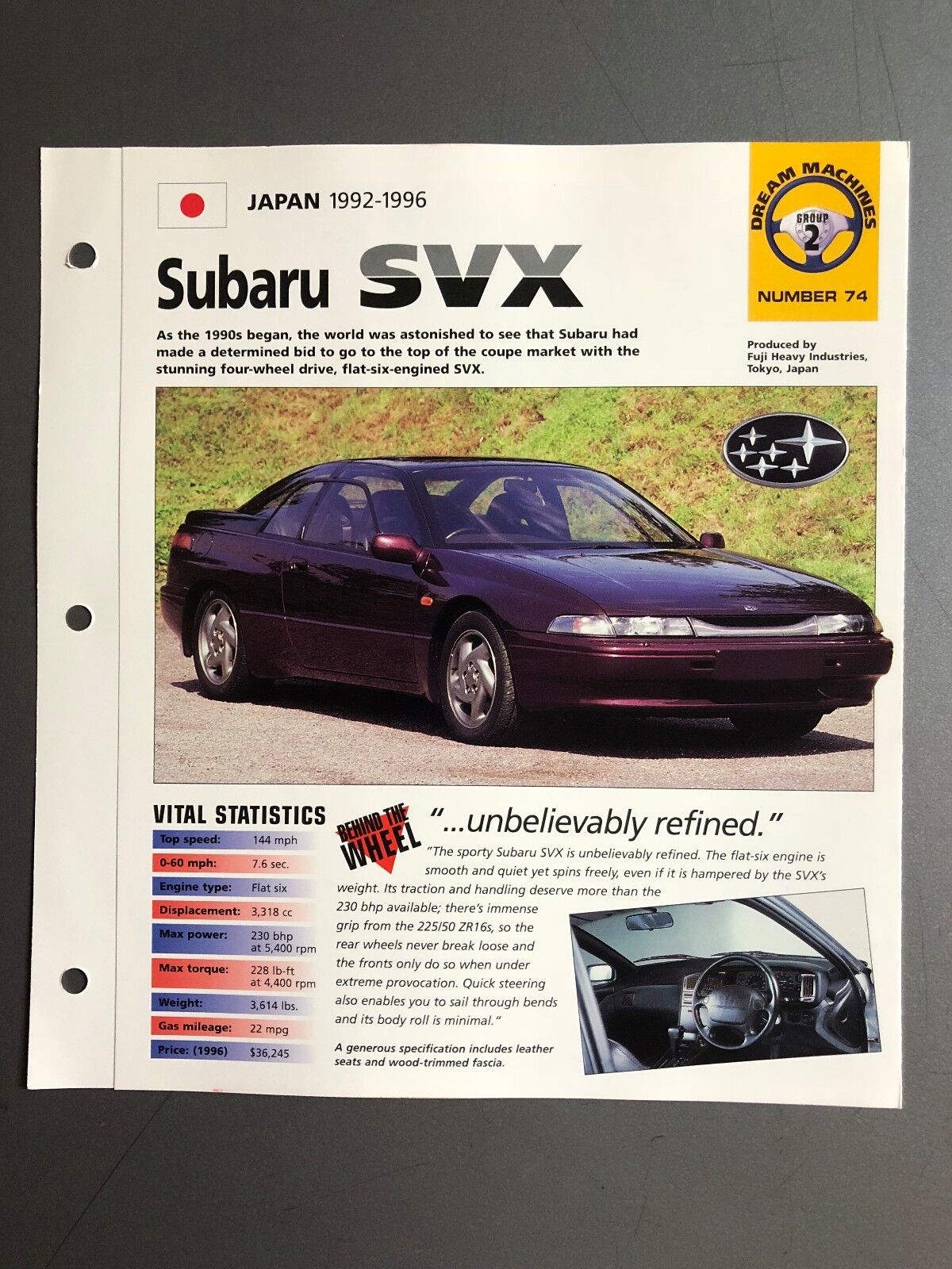 1992 - 1996 Subaru SVX Coupe IMP \