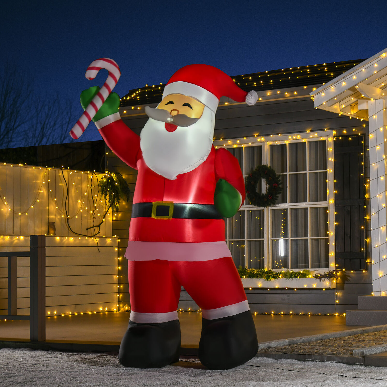 8' Christmas Inflatable Santa Holiday Yard Decor Outdoor Light Up LED