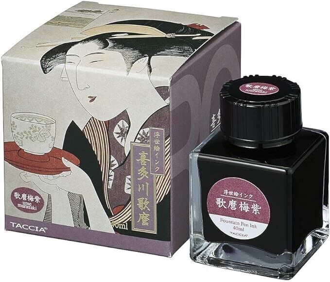 TACCIA Ukiyo-e Ink (Dye, 40ml) - Utamaro Umemurasaki (梅紫) Fountain Pens Ink