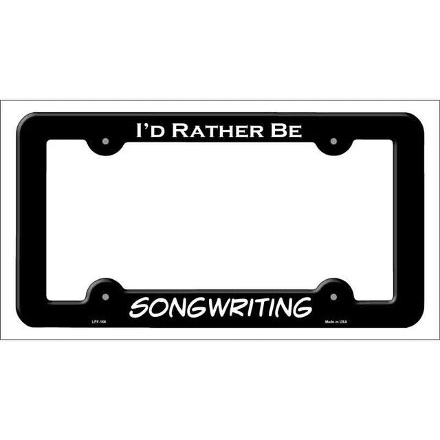 Songwriting Novelty Metal License Plate Frame