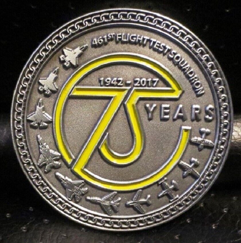 F-35 461st FLT TEST SQUADRON DEADLY JESTERS 75 YEARS OF FLIGHT COIN RARE WOW