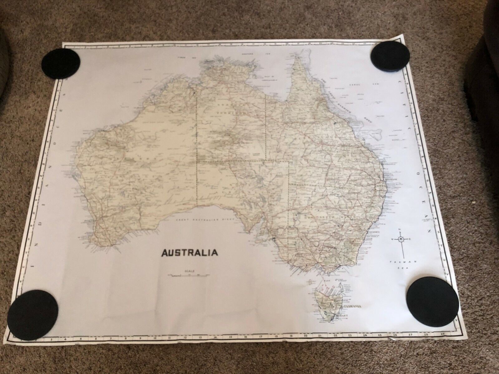 1996 Australia Poster Map - 36.5 x 30.5 inches