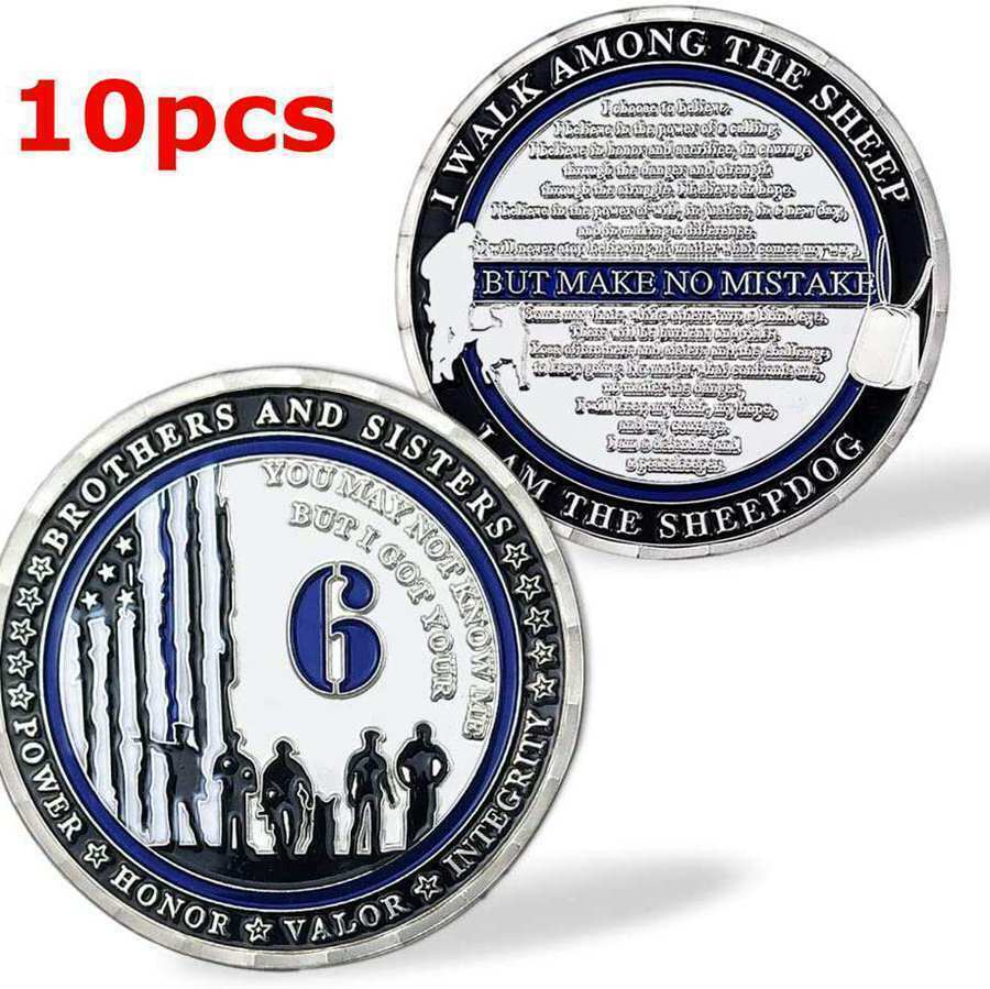 10pcs Police Challenge Coin I Got Your 6