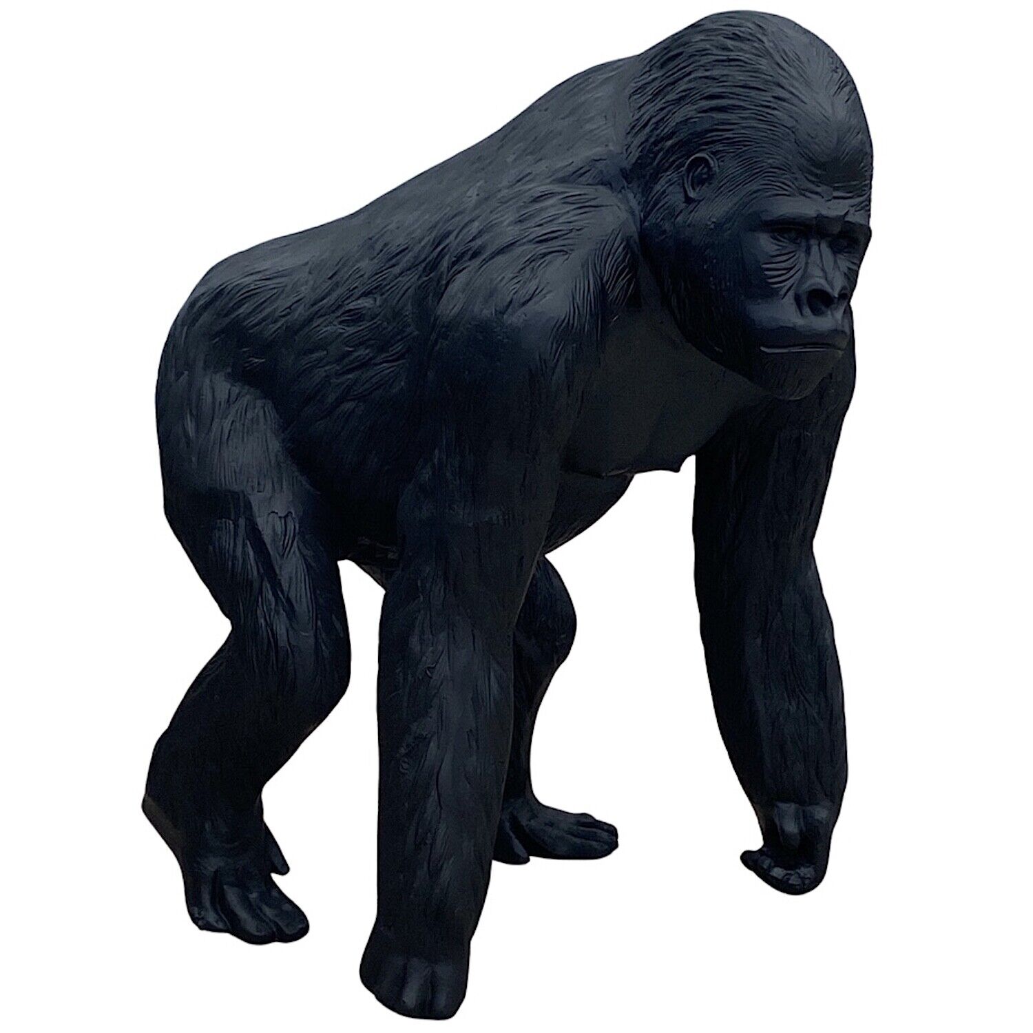 Life Size Gorilla Ape Statue in Non Rust Aluminum for Indoor or Outdoor Use