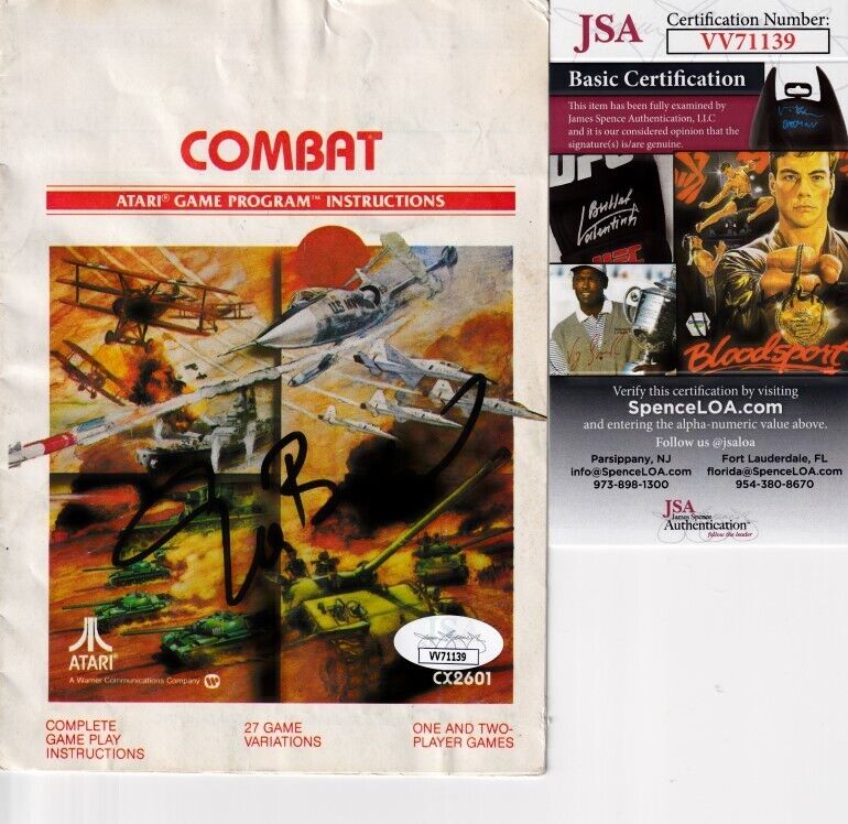 Nolan Bushnell signed autograph auto Atari 2600 Combat video game booklet (JSA)