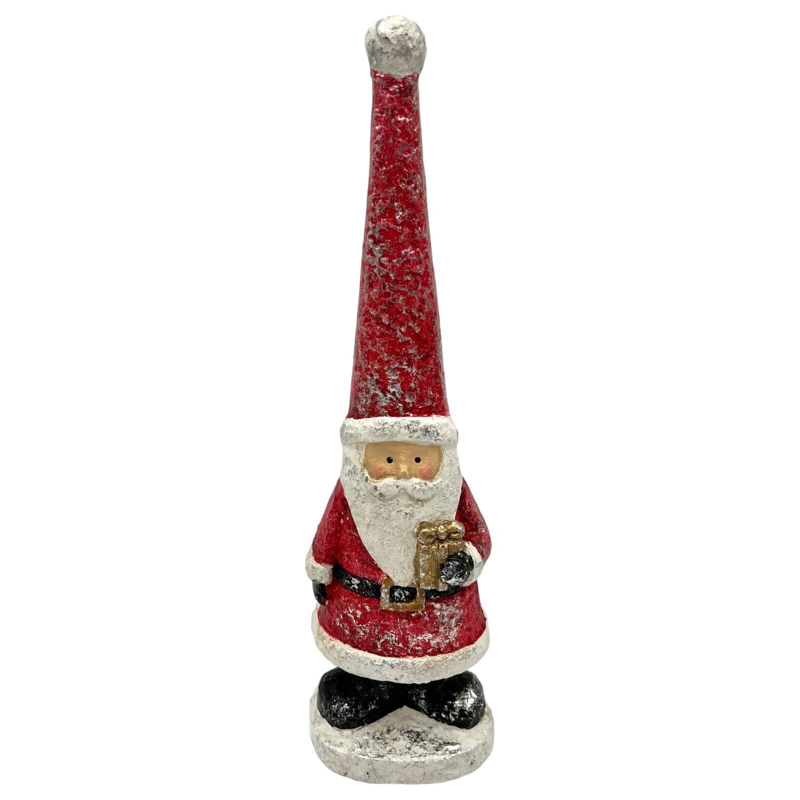 Retired 2016 Jingle Bell Lane Santa Claus Holding Present Figurine Resin 15\