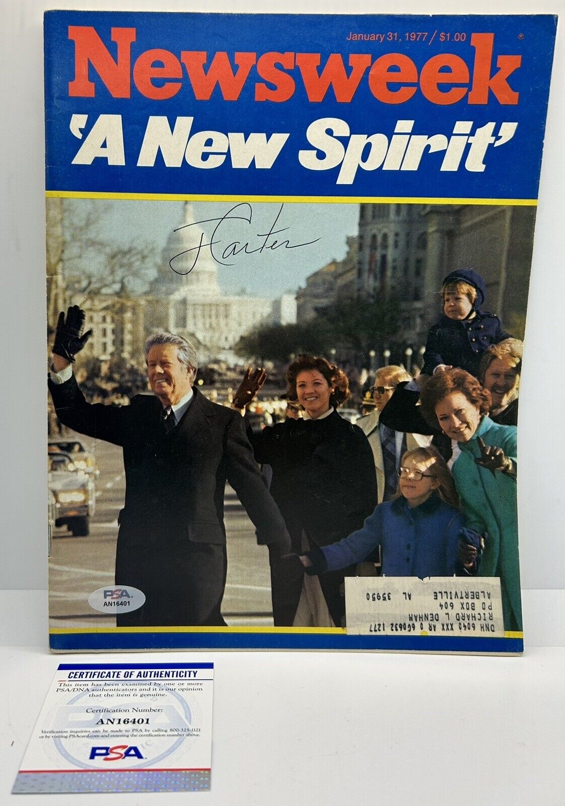 Jimmy Carter Signed 1977 NEWSWEEK Magazine Autographed POTUS Full Issue PSA COA