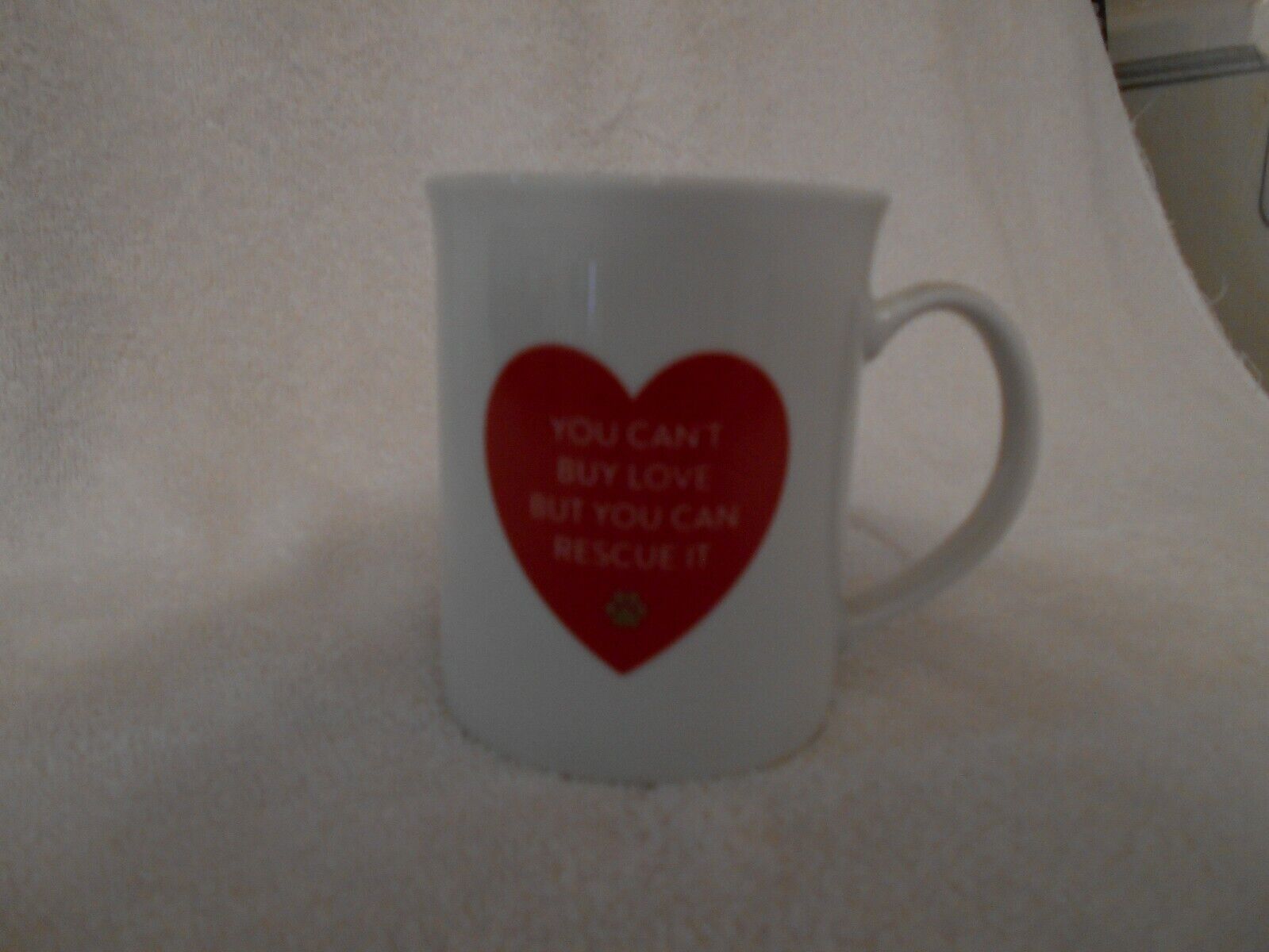 You Can\'t Buy Love But You Can Rescue It Coffee Mug Cup New Fringe Paw Print Dog