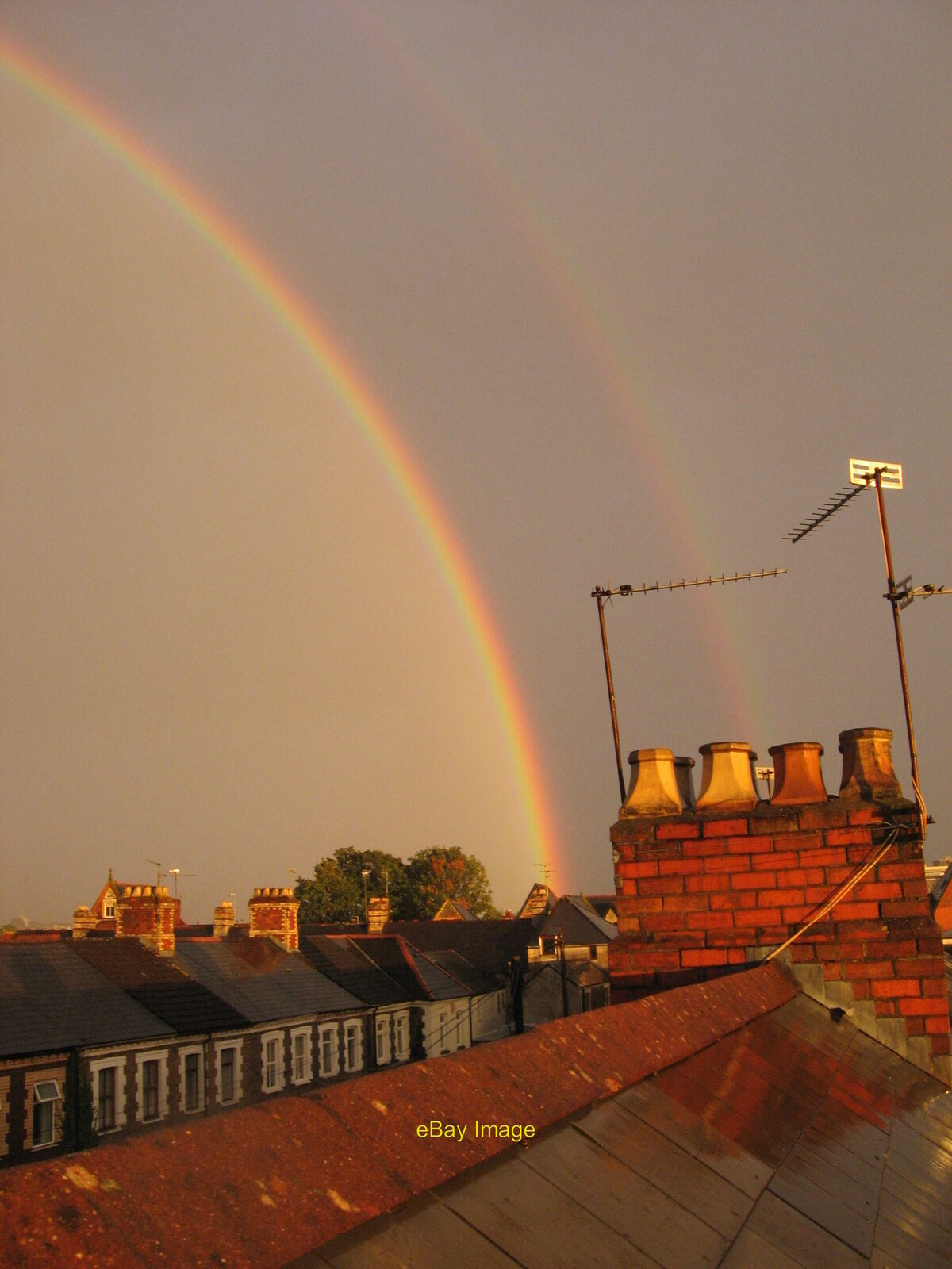 Photo 12x8 Double rainbow over Roath  c2011