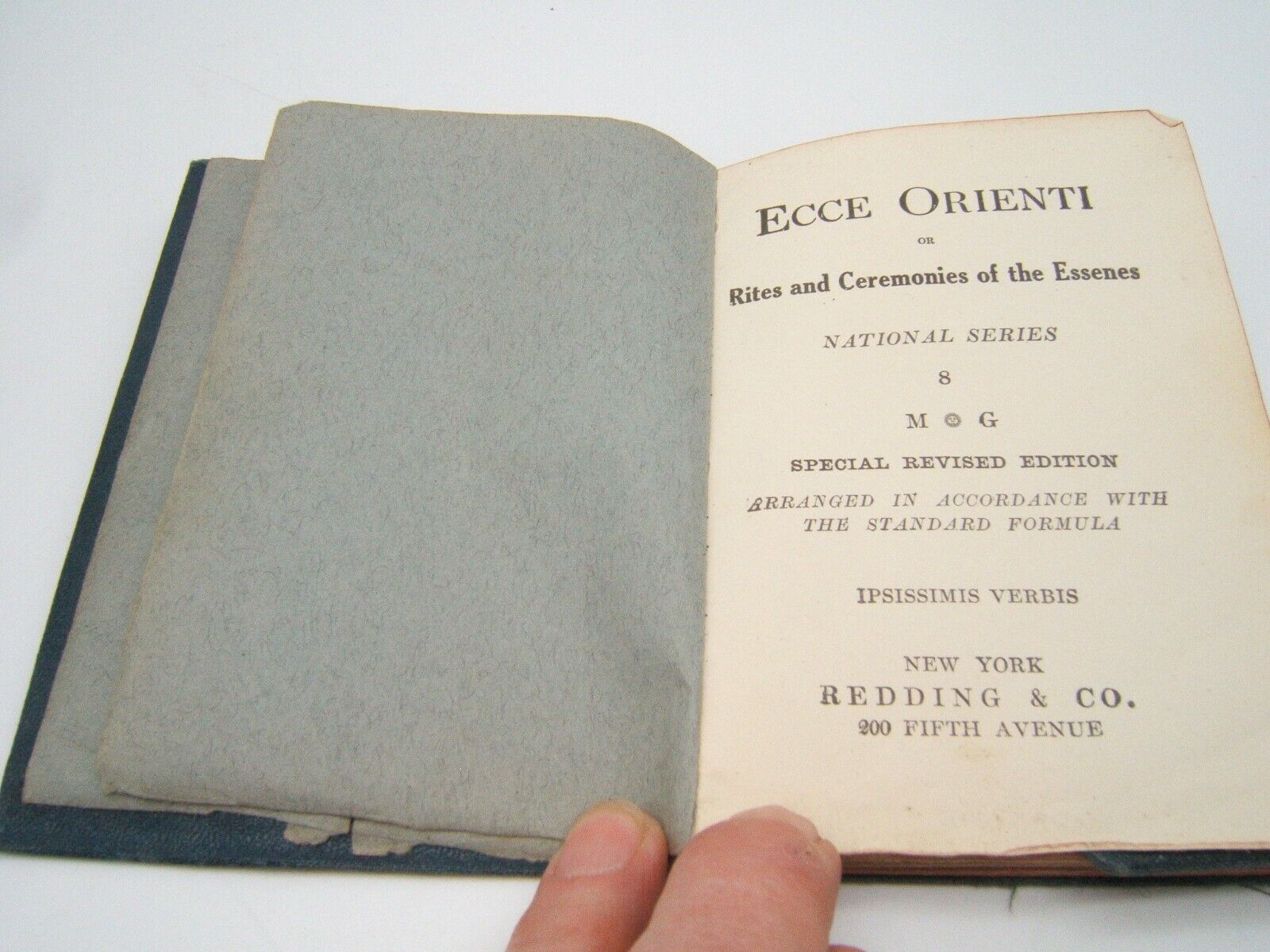 ESSENES ECCE ORIENTI BOOK RITES & CEREMONIES 1916 LEATHER COVER 