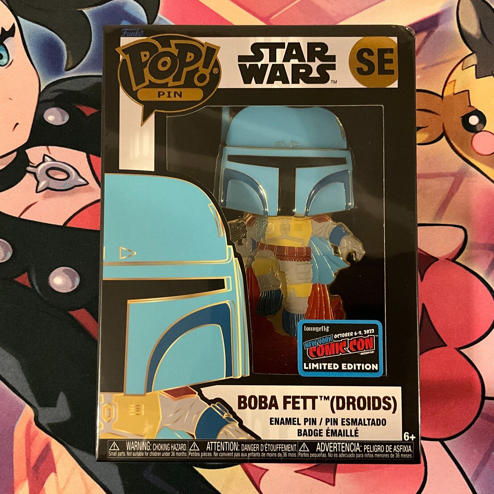 Funko Pop Pin Boba Fett Droids - Star Wars - 2022 NYCC Exclusive Sticker