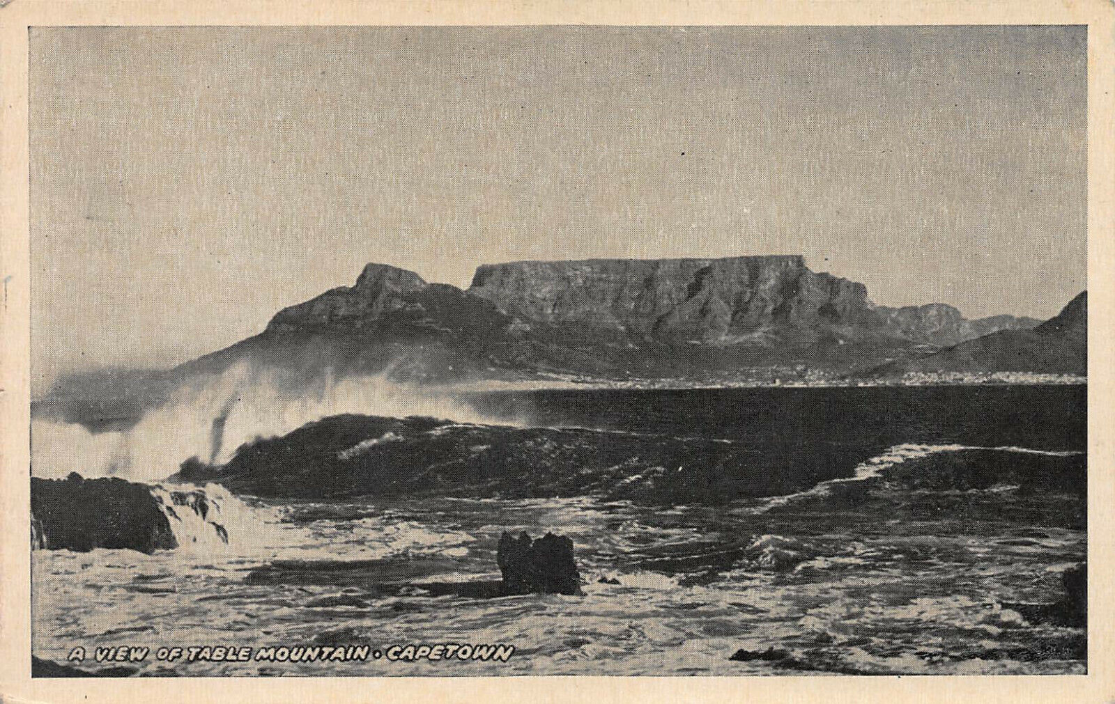 A View of Table Mountain, Capetown, South Africa, Early Postcard, Unused 