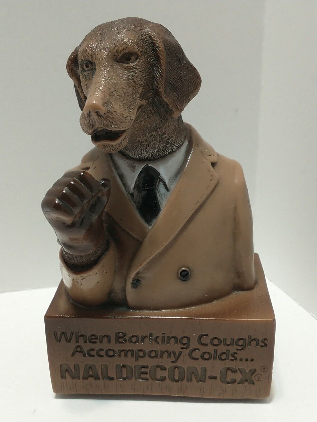 Vintage Naldecon-CX Pharmaceutical Barking Cough Dog Advertising Figure See Pics