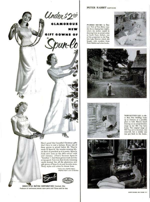 1952 Spun-Lo PRINT AD Glamour Gowns