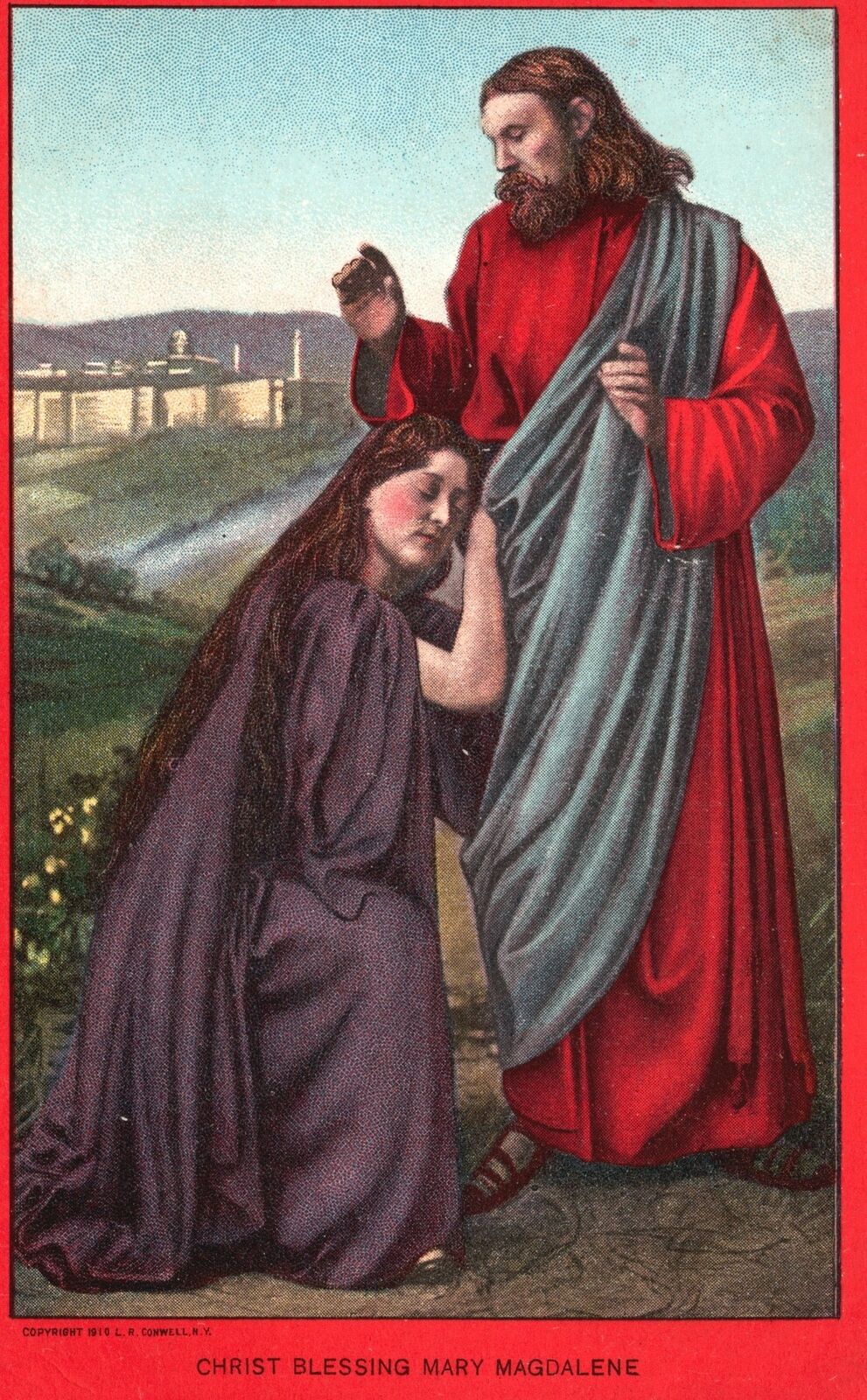 Vintage Postcard 1910s Christ Blessing Mary Magdalene Passion Play Ober-Ammergau