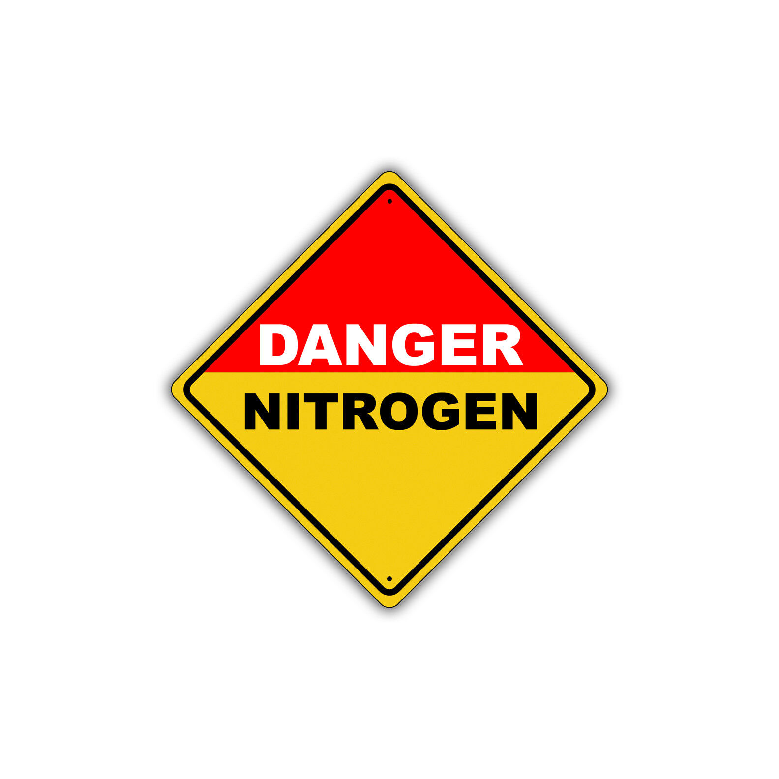 Danger Nitrogen Diamond Sign OSHA Caution Notice Safety Aluminum Metal Sign