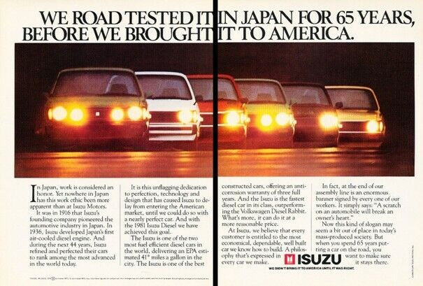1981 Isuzu I-Mark Diesel 2-page Advertisement Print Art Car Ad K78