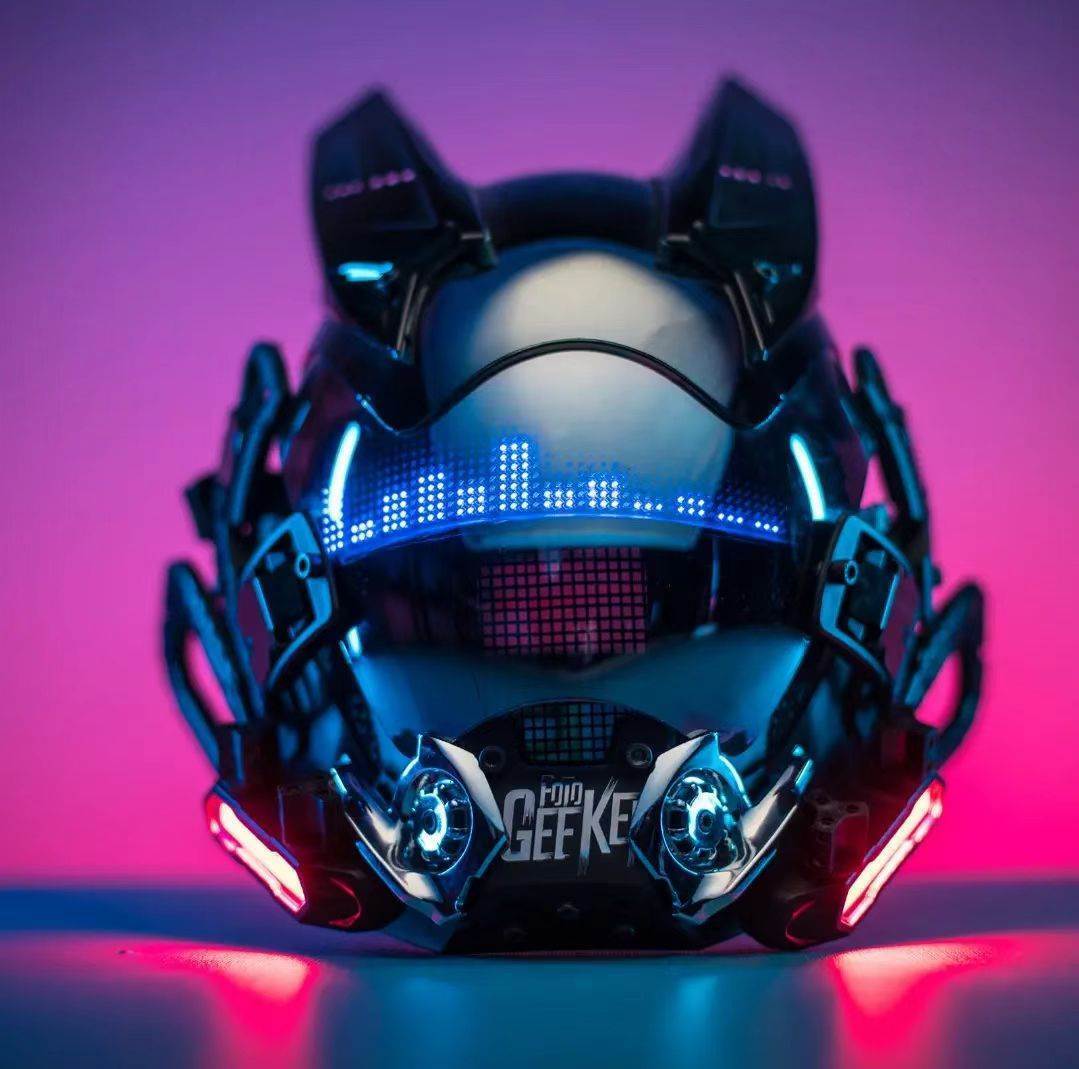 Cyberpunk Helmet Mask LED Glowing Science Fiction Cosplay Cool Prop Gifts New